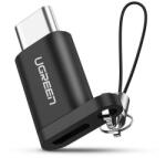 UGREEN micro Micro USB/USB Type-C átalakító adapter rögzítővel fekete