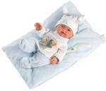 Llorens Llorens: Bebito újszülött 26cm-es baba kék párnával
