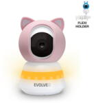 EVOLVEO Monitor pentru copii EVOLVEO Baby Monitor LUX - Smart 360°, Monitor video inteligent pentru copii cu Night Vision, Miscare, plans, temperatura, umiditate, roz (CAM-LUX-P) Aparat supraveghere bebelus