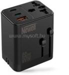 NEWELL GAN gyorstöltő adapter utazáshoz, 65W, AC aljzat, 1 db USB-A port 2 db USB-C port, kivehető dugók (NL3821) (NL3821) - mysoft