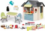 Smoby Set căsuță cu restaurant și magazin cu loc de stat Chef House Life Smoby extensibilă cu măsuță și scăunel și electrocasnice cu alimente (SM810407-5) Casuta pentru copii