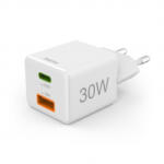 Hama univerzális hálózati USB&TYPE-C mini töltő, 'PD/QC' (30W) fehér (00201992)
