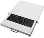  Aixcase AIX-19K1UKDETB-W 19" Rack Szekrénybe építhető 1U fiók + Billentyűzet (Német) + Trackball