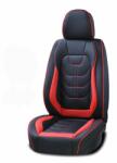  Univerzális autósüléshuzat-készlet, fekete és piros ecobőr, elöl és hátul