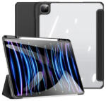 Apple iPad Pro 13 (2024), mappa tok, Smart Case, légpárnás sarok, közepesen ütésálló, érintőceruza tartó, átlátszó hátlap, Dux Ducis Toby, fekete - mobilkozpont
