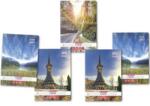Herlitz füzet, 5 db, A4, 80 oldal, 70g/m2, Kockás, Lekerekített sarkok, Románia tájkép mintás (9481030-5)