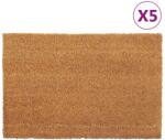 vidaXL 5 db természetes színű rojtos kókuszrost lábtörlő 40 x 60 cm 155559 (155559)