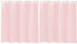 vidaXL 2 db világos rózsaszínű fátyolfüggönyök rojtokkal 140x140 cm 4102083 (4102083)