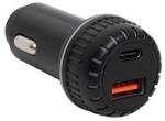 Somogyi Elektronic SAU34AC autós USB töltő, 2in1, USB-A, USB-C, gyorstöltő, dupla töltő