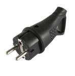 Somogyi Elektronic NGD 02 földelt dugvilla 45-os kábelvezetéssel, kül- és beltéren is használható, max. 3680 W, fekete