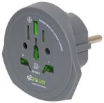 Q2Power 1.100100-TH utazóadapter, World to Europe, bemeneti feszültség: 100-250 V, 16 A, teljesítmény: 100V-1600W/250V-4000W