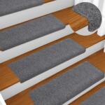 vidaXL 15 db világosszürke szövet lépcsőszőnyeg 65x21x4 cm (134564)