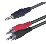 Audió kábel, 3, 5 mm sztereó dugó-2 RCA dugó 1, 5 m