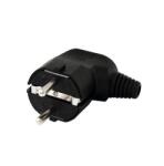 Somogyi Elektronic NPD 1/BK földelt dugvilla oldalsó kábelvezetéssel, rugalmas törésgátlóval, max. 3680 W, fekete