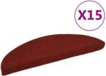 vidaXL 15 db piros öntapadós lépcsőszőnyeg 56x17x3 cm (132694)