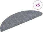 vidaXL 5 db világosszürke lyukasztott öntapadó lépcsőszőnyeg 56x17x3cm (149680)