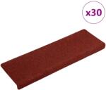 vidaXL 30 db piros öntapadó lépcsőszőnyeg 65x21x4 cm (3365695)
