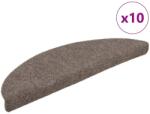 vidaXL 10 db bézs tűlyukasztott öntapadó lépcsőszőnyeg 56 x 17 x 3 cm (149693)