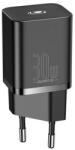  Hálózati töltő adapter, 30W, USB Type-C aljzat, gyorstöltés, Baseus Super SI 1C, fekete - csontosteam