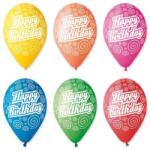  Léggömb, 30 cm, Happy Birthday, körkörös - officeland