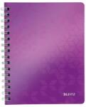 Leitz Spirálfüzet, A5, kockás, 80 lap, LEITZ Wow, lila (E46410062)