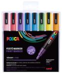uni Dekormarker készlet, 0, 9-1, 3 mm, UNI Posca PC-3ML, 8 különböző csillogó szín (TUPC3MLCSKL) - irodasziget