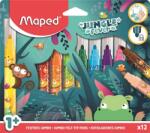 Maped Filctoll készlet, 5 mm, kimosható, vastag, MAPED Jungle Fever, 12 különböző szín (IMA846900) - irodasziget