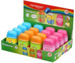 Keyroad Hegyező, 2 lyukú, radírral, 16 db/display, Keyroad 2in1, vegyes színek (54331) - irodasziget