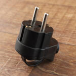 Düwi Földelt lengő dugó, oldalsó kivezetéses kihúzó füllel, fekete (24014)