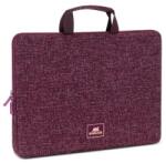 RIVACASE Anvik 13.3" laptop sleeve, red/maroon, with handle, waterproof material, plush interior, back pocket for smartphone, business cards, accessories (RC7913_RD)