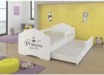 ADRK Kétszemélyes ágy korláttal és matracokkal CASIMO II PRINCESS BLACK 160x80, Fehér - mindigbutor