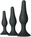 EasyToys - 3 darabos szilikon anál dildókészlet (fekete) - ovszer-vasarlas