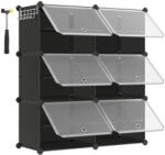 SONGMICS Cipőtároló doboz 6 rekeszes tárolódoboz, fekete 82x32x92cm (LPC033B01)