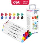 Deli Color Emotion Sketch Marker 12 db-os kétvégű kerek és vágott heggyel, háromszög test, alkoholos (DEL70803-12)