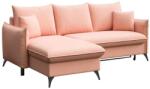 Rodier Világos rózsaszín bársony sarokkanapé MESONICA Lilio 230 cm, bal (RODIER-BRIM-212A-4L)