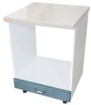 Spectral Mobila Corp pentru cuptor incorporabil cu sertar, Zebra, Alb/MDF Albastru cu blat travertin, 60 x 85 x 60 cm