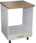 Spectral Mobila Corp pentru cuptor incorporabil cu sertar Zebra, Alb/MDF Vanilie, cu blat artar, 60 x 85 x 60 cm