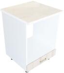 Spectral Mobila Corp pentru cuptor incorporabil cu sertar Zebra, Alb/MDF Sonoma, cu blat Travertin, 60 x 85 x 60 cm