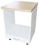 Spectral Mobila Corp pentru cuptor incorporabil cu sertar Zebra, Alb/MDF Alb mat, cu blat artar, 60 x 85 x 60 cm