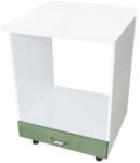 Spectral Mobila Corp pentru cuptor incorporabil cu sertar Zebra, Alb/MDF Verde, cu blat alb, 60 x 85 x 60 cm