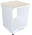 Spectral Mobila Corp pentru cuptor incorporabil cu sertar Zebra, Alb/MDF Alb lucios, cu blat Travertin, 60 x 85 x 60 cm