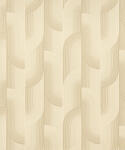  Ívelt formákből épülő art deco hatású geometriai design krém krémes-bézs és karamell tónus tapéta (PW3105)