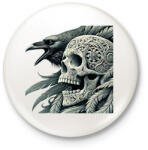 printfashion Koponya - Kitűző, hűtőmágnes - Fehér (17197390)