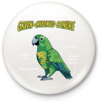 printfashion Zöld papagáj anatómia - Kitűző, hűtőmágnes - Fehér (17110977)