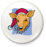 printfashion Karácsonyi szarvas - Kitűző, hűtőmágnes - Fehér (16986760)