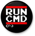 printfashion RUN CMD - Kitűző, hűtőmágnes - Fekete (17481845)