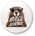 printfashion Bober Kurwa - Kitűző, hűtőmágnes - Fehér (16935068)