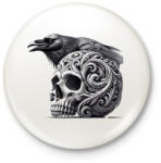 printfashion Koponya - Kitűző, hűtőmágnes - Fehér (17198739)