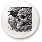 printfashion Koponya - Kitűző, hűtőmágnes - Fehér (17198740)