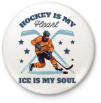 printfashion Hokista szív - Kitűző, hűtőmágnes - Fehér (17146096)